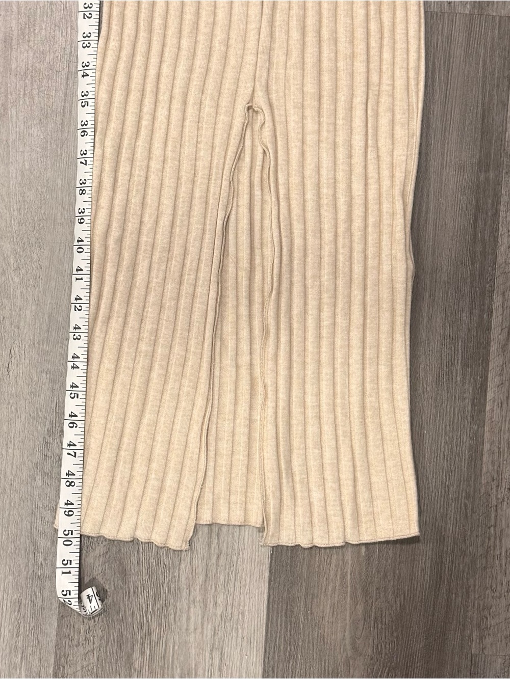 Zara Cream Ribbed V‑Neck Maxi Knit Dress - Picture 2 of 3